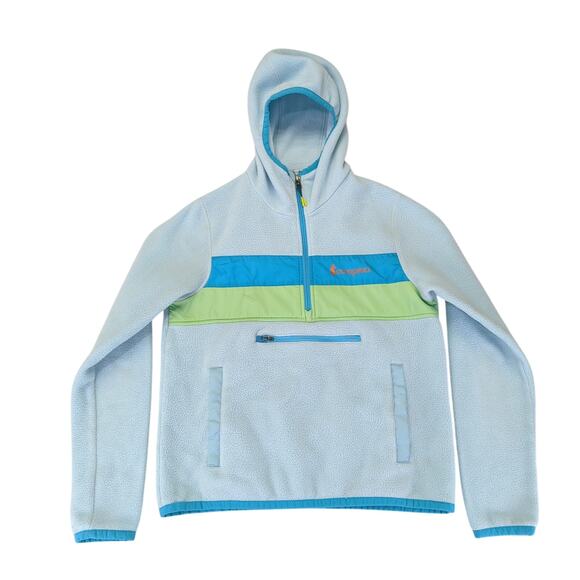 Cotopaxi Teca Hooded Half Zip Pullover Fleece Jacket Women's Size XS Blue Green - Picture 1 of 9